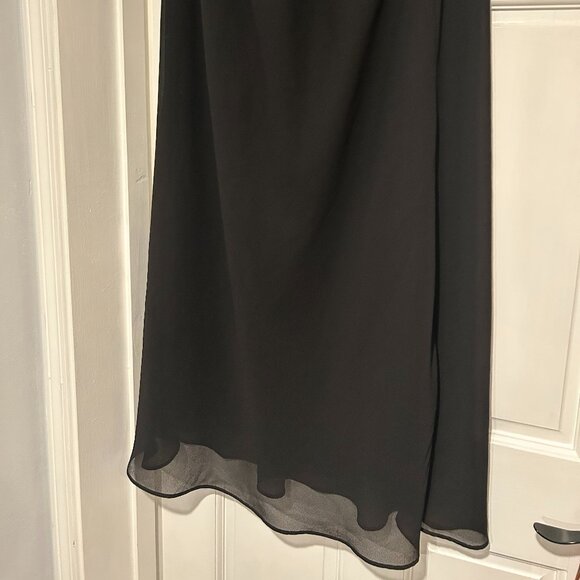 MSK Maxi Black Evening Skirt Two-Layers - Picture 4 of 5